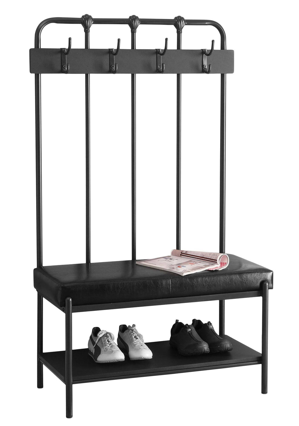 Charcoal Grey Metal Bench N8949