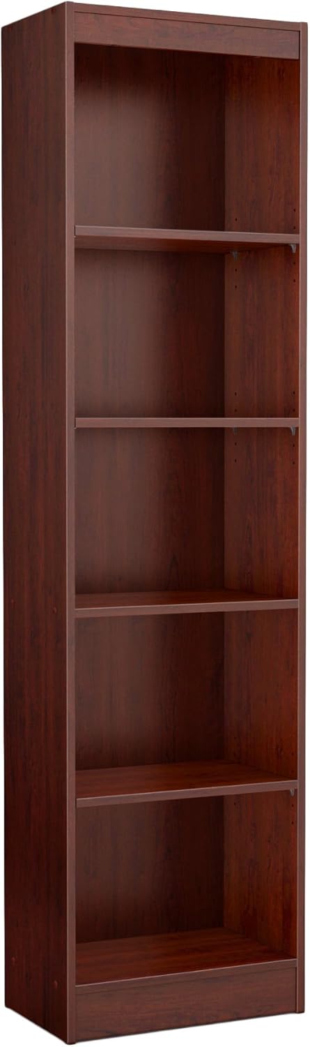 Pure White 5-Shelf Narrow Bookcase M2580