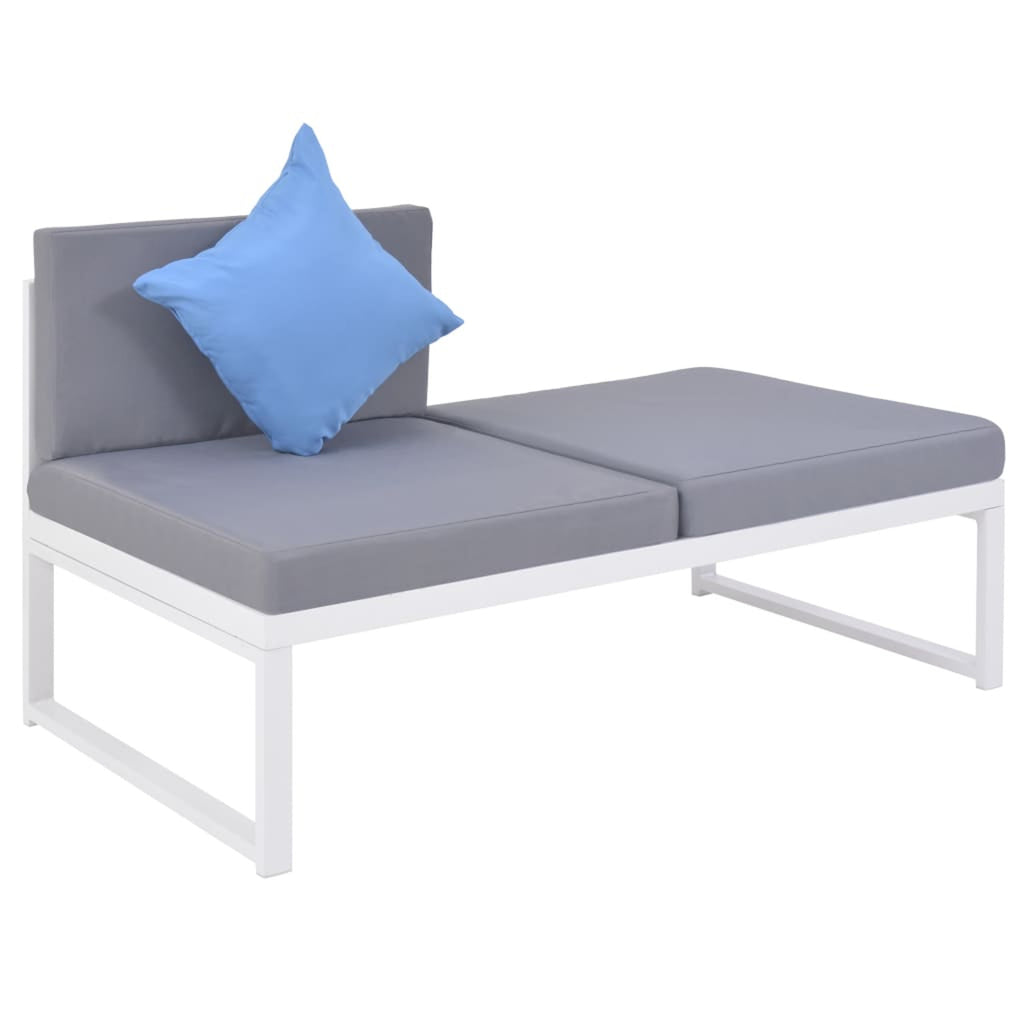 4 Piece Outdoor Conversation Sectional Sofa Set with Coffee Table Aluminum Frame Patio Lounge Set T7749