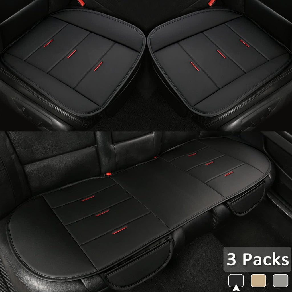 3 Packs Car Seat Covers with Front Protector and Rear Cover Gray B78763