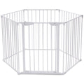 8 Panel Metal Gate Baby Pet Fence Playpen Barrier White F186