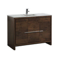 48 in. Rose Wood Bathroom Vanity with White Quartz Counter-Top S72137