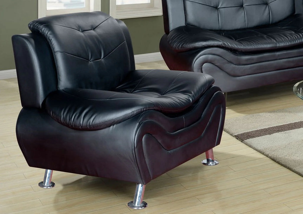 3 Piece Modern Sofa Set, BLACK B118992