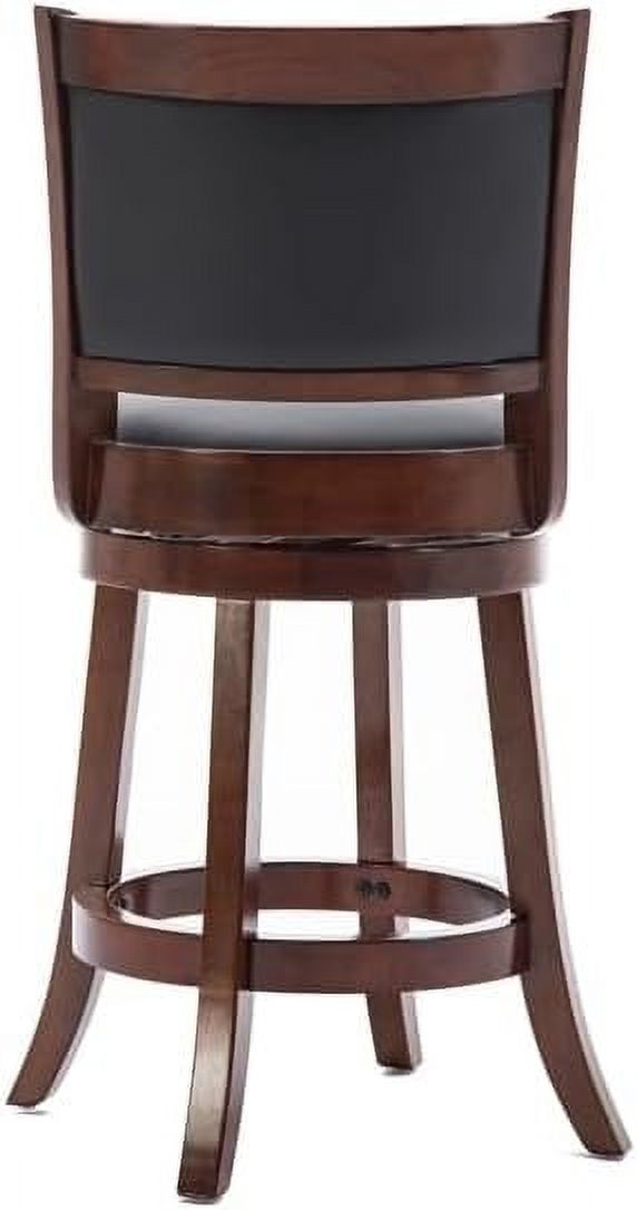 Mid-Century Wood Swivel Stool in Cherry/Black M47683