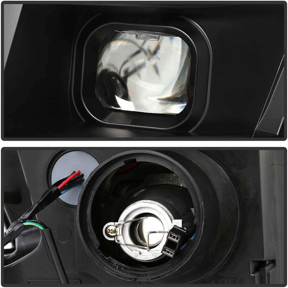 Black Housing Smoked Lens LED Tube Dual Projector Headlights G92478