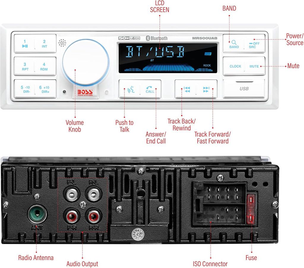 Weatherproof Marine Radio Receiver with Bluetooth V952