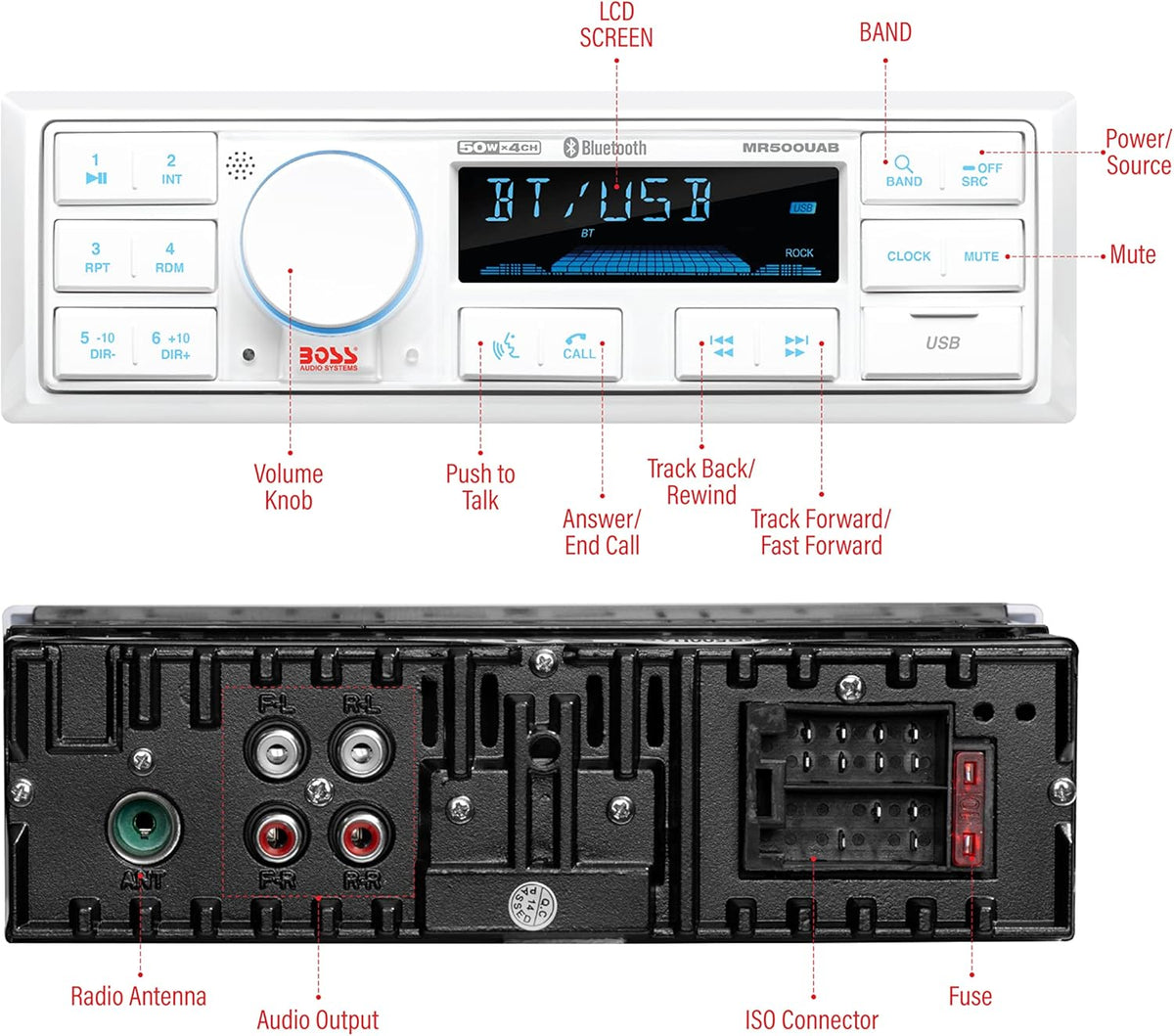 Weatherproof Marine Radio Receiver with Bluetooth V952