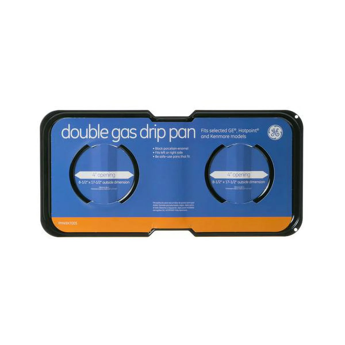Black Porcelain Gas Range Double Drip Pan Y9496