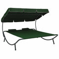 Outdoor Bed with Canopy and Pillows Green E46456