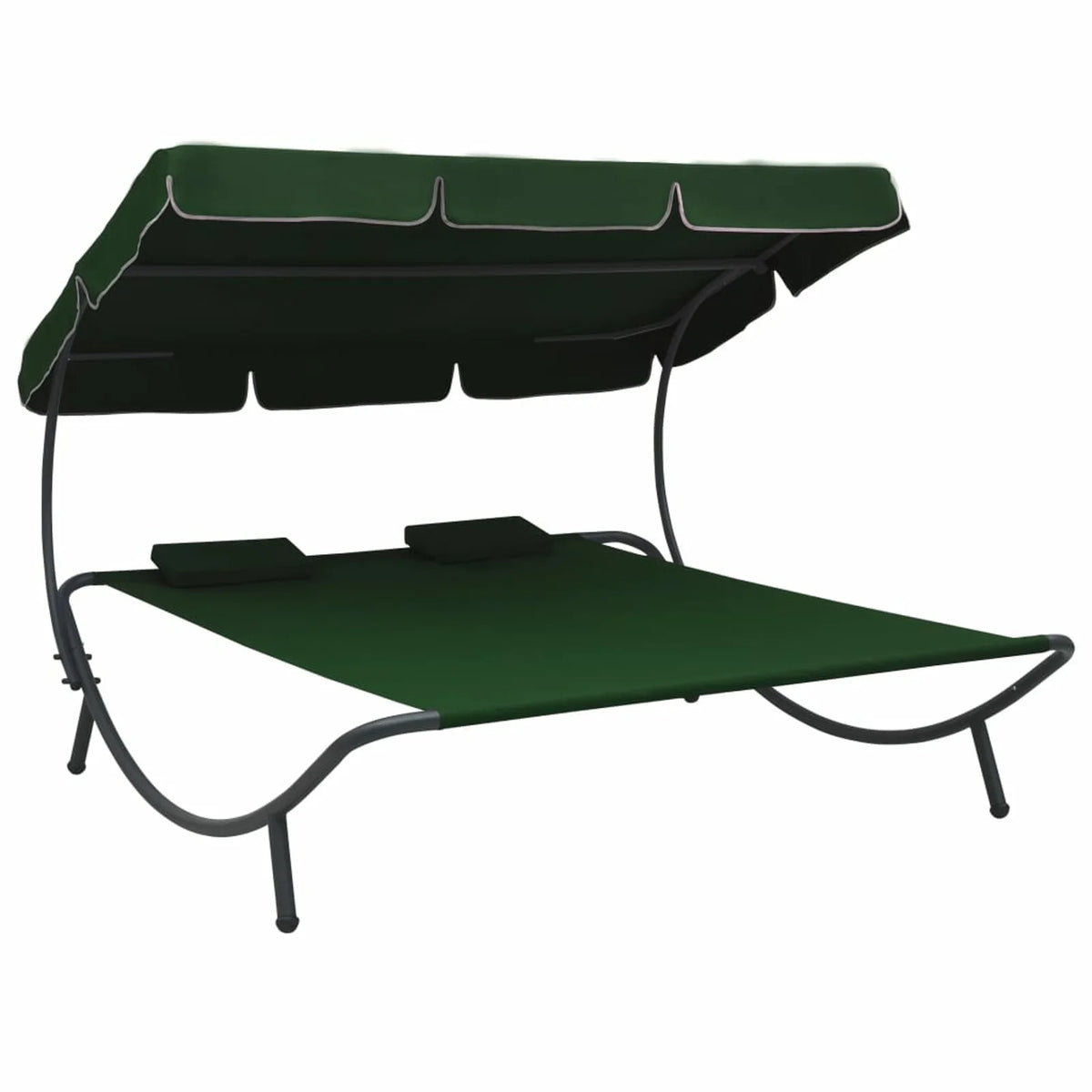 Outdoor Bed with Canopy and Pillows Green E46456