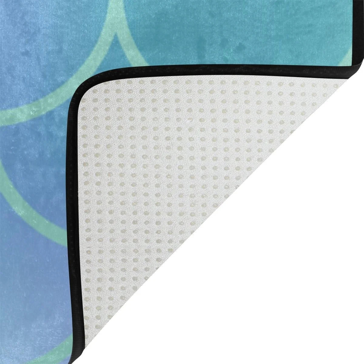 Gradient Blue Fish Scale Lightweight Carpet Mats Area Rug G4828