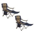 Folding Camping Chair with Footrest 2 Pack E106