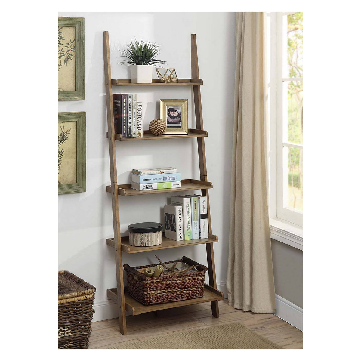 American Heritage Bookshelf Ladder Driftwood Q502
