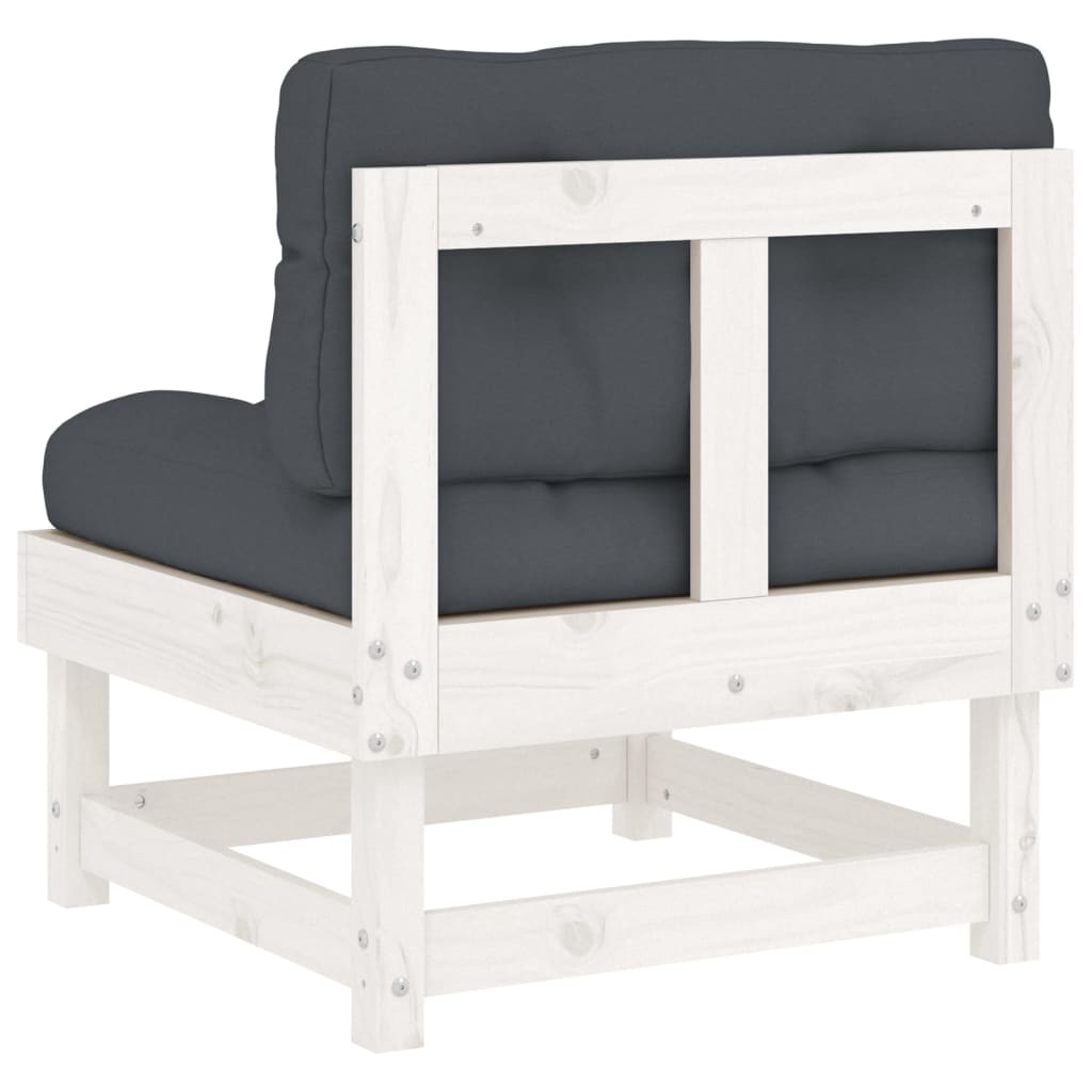 White Solid Wood Pine Sofa with Cushions L871
