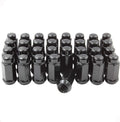 Set of 32 Black 1.90" Long Bulge Acorn Lug Nuts M14x1.50 Cone Seat N57181