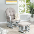 White Gray Reclining Glider Rocker with Ottoman A62523