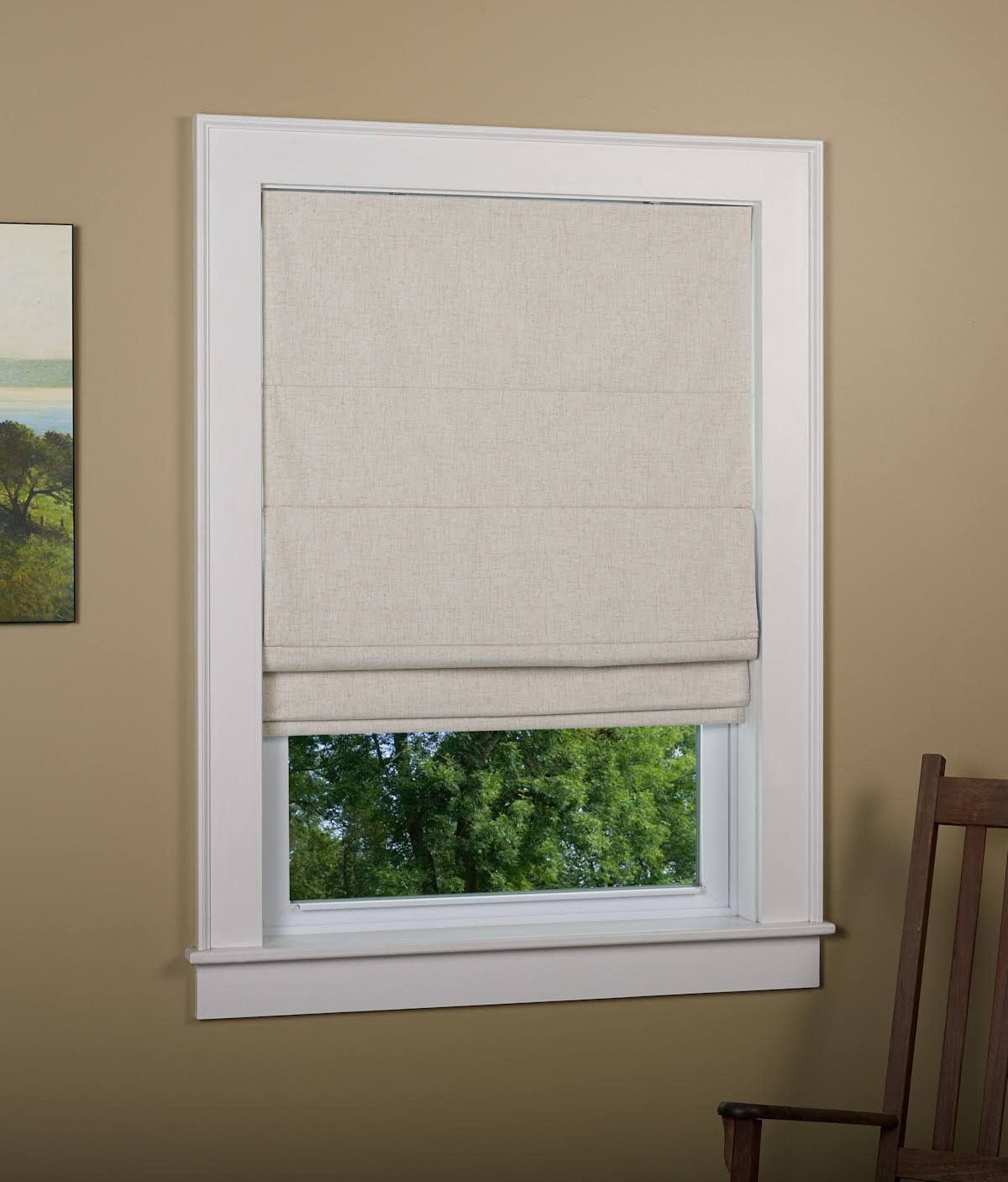 Linen Blackout Cordless Roman Shade P2558