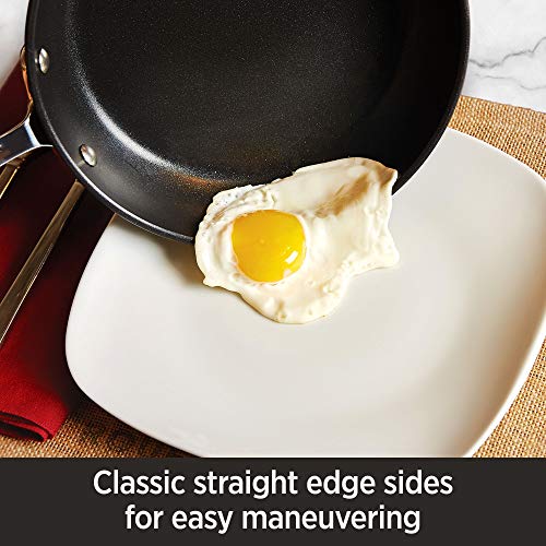 Hard Anodized Nonstick Saute Pan with Lid and Fry Pan Set 4 Quart 10 Inch Black Cookware E569