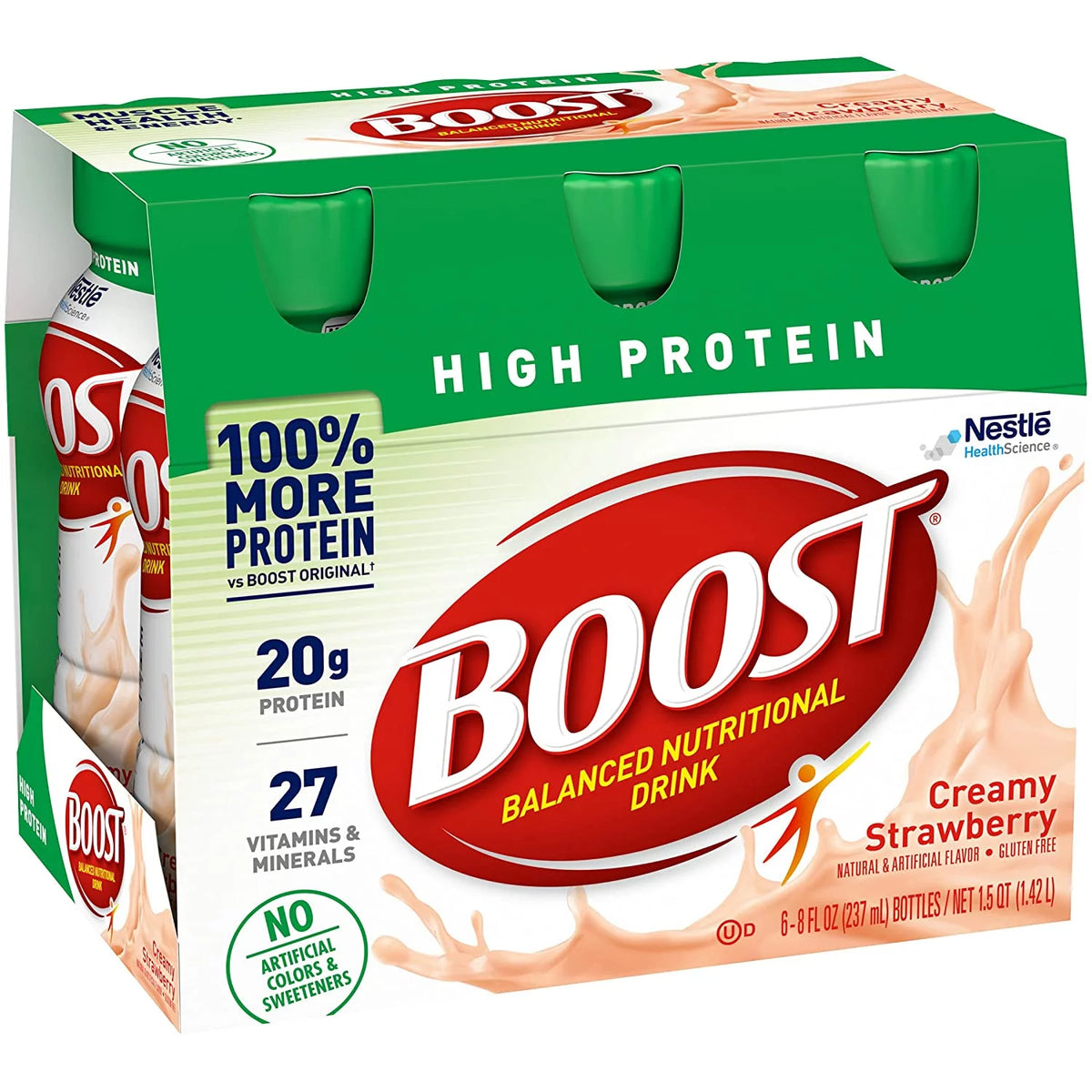 Creamy Strawberry 6 ct. 8 fl. oz. Bottles Pack of 3 High Protein L296061