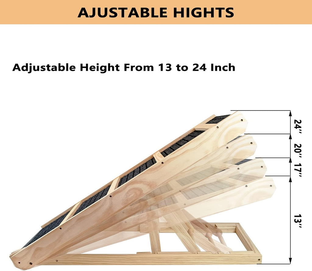 Adjustable Pet Ramp with Stairs, 40 Long E531