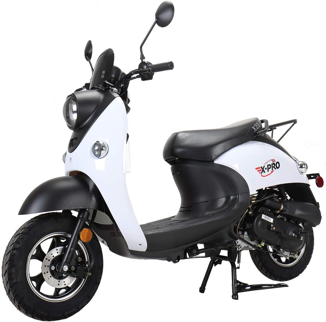 50cc Gas Moped Scooter (White, Non-Assembled) F748493