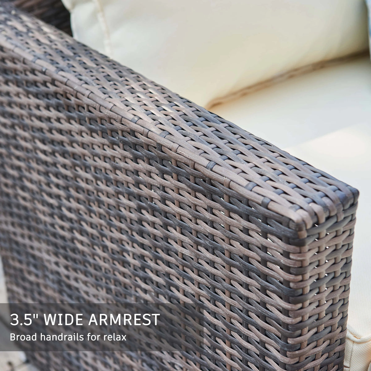3 Piece Gray Wicker Patio Sofa Set R638