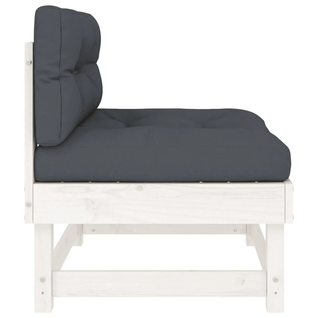 White Solid Wood Pine Sofa with Cushions L871