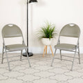 4 Pack Extra Large Triple Braced Folding Chair Gray Vinyl C367128