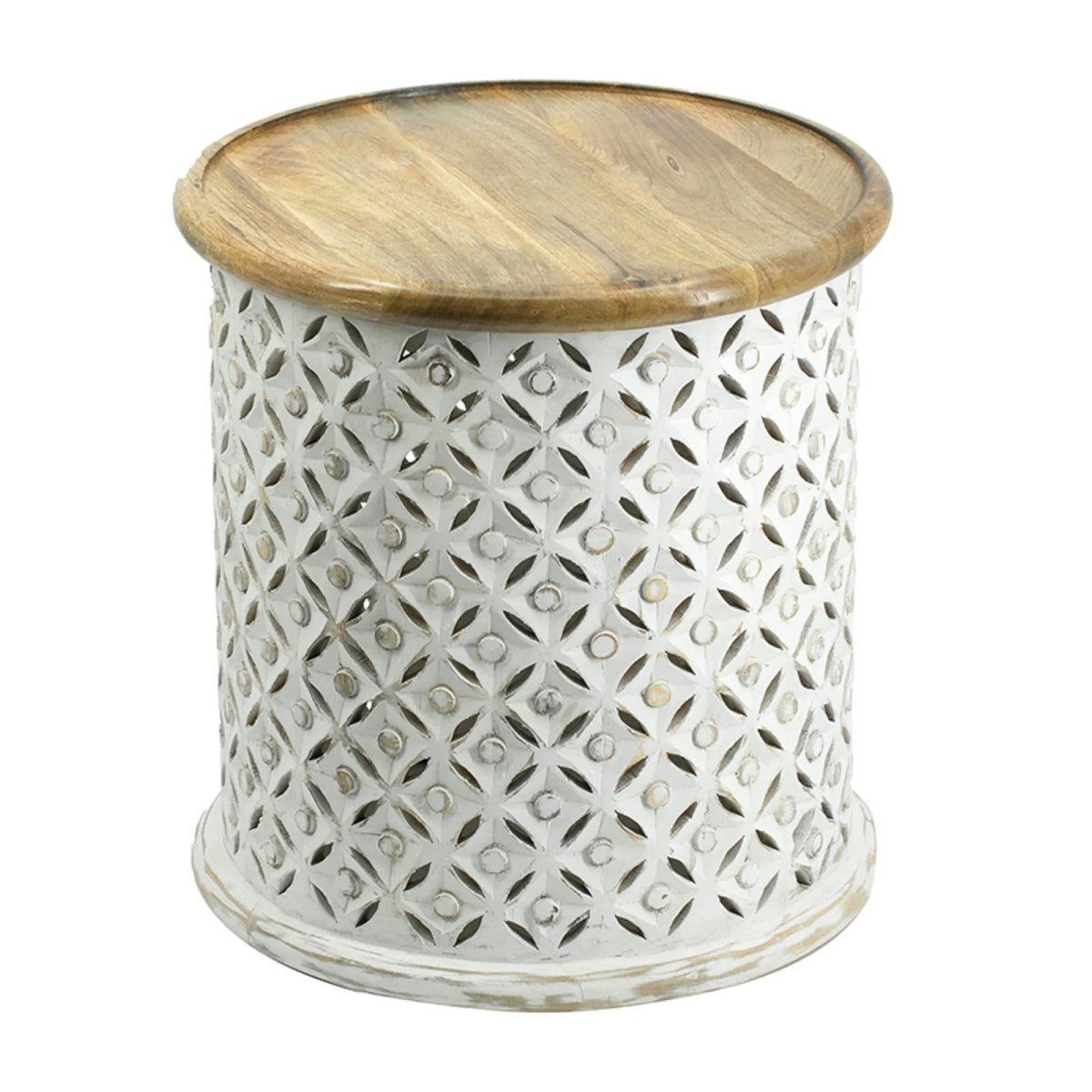 White and Brown Wooden Side Tables 2ct R7833