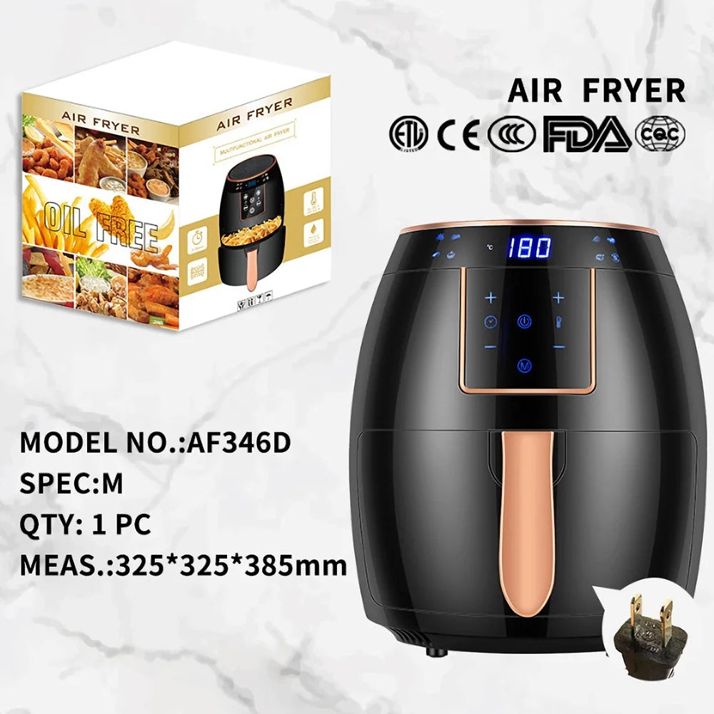 5.5L 1300W Touch Screen Electric Air Fryer with Bakeware D521