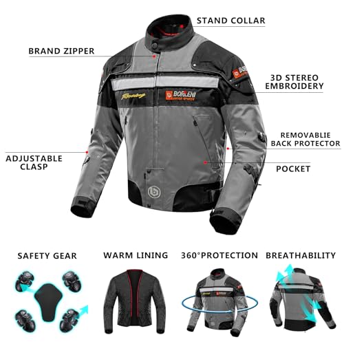 Motorcycle Jacket Windproof Full Body Protective Gear CE Armor E1015