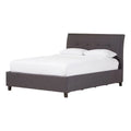Modern Upholstered Fabric Queen Platform Bed in Dark Gray B77793