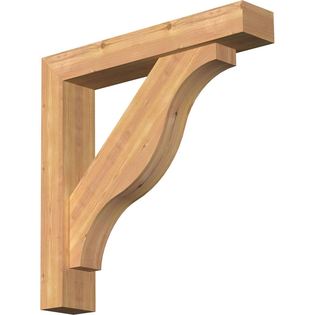 5 1/2x22W x 30x22D x 30x22H Smooth Bracket with Offset Brace, Western Red Cedar U7202