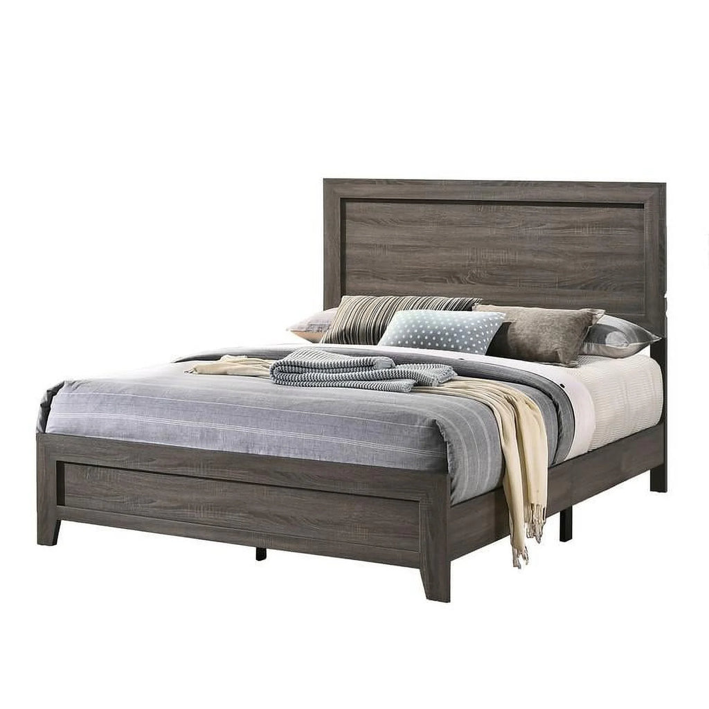 King Gray Wood Bed W466551