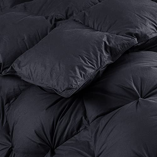 Queen Size Goose Down Comforter, 70 oz Fill Weight, White, Egyptian Cotton V1621