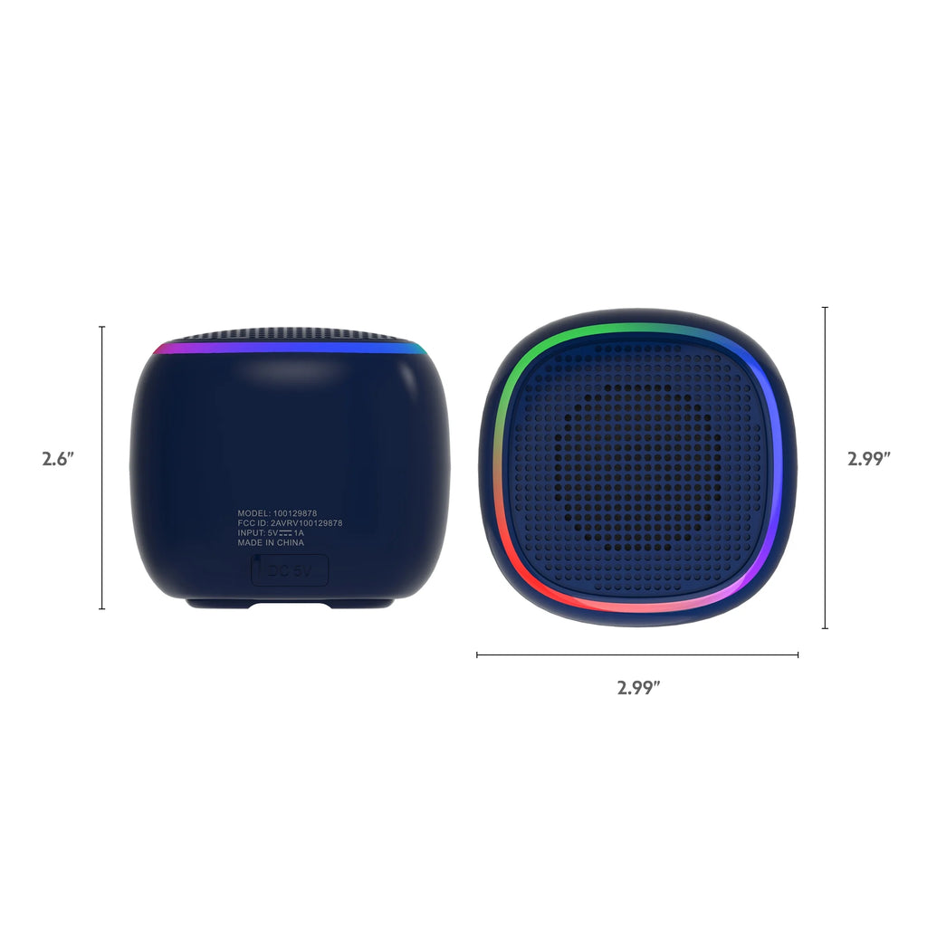Portable Bluetooth Speaker IPX7 Waterproof Black LED Lights F20285