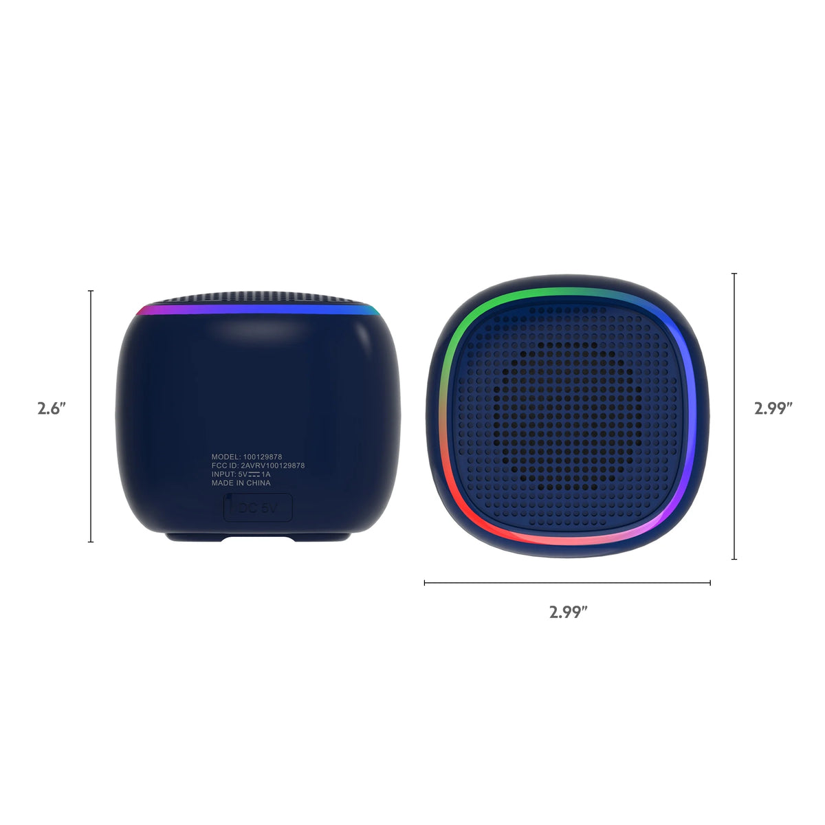 Portable Bluetooth Speaker IPX7 Waterproof Black LED Lights F20285