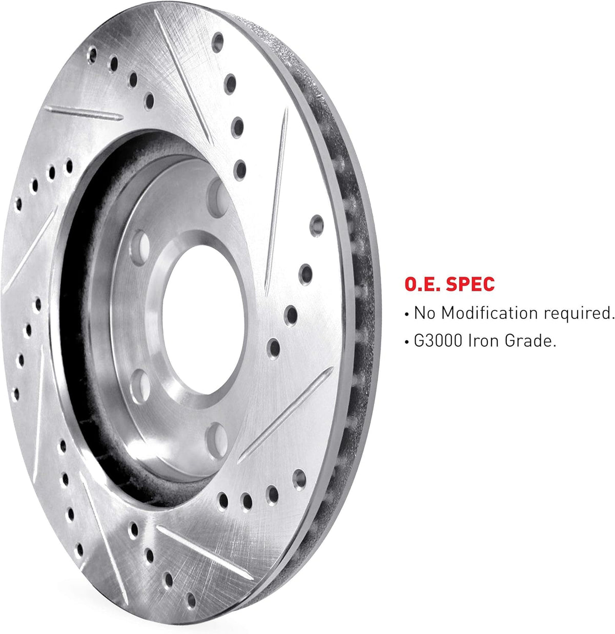 Rear Drilled and Slotted Brake Rotors with Ceramic Brake Pads and Hardware Kit U53583