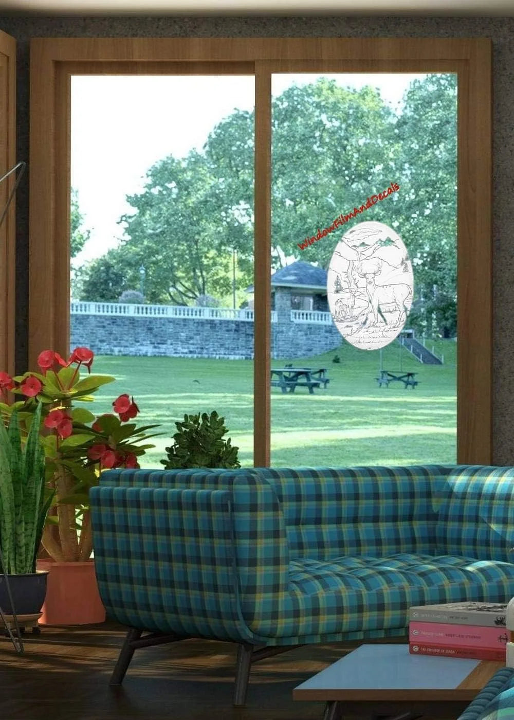 Oval Etched Window Decal Vinyl Glass Cling Y728311