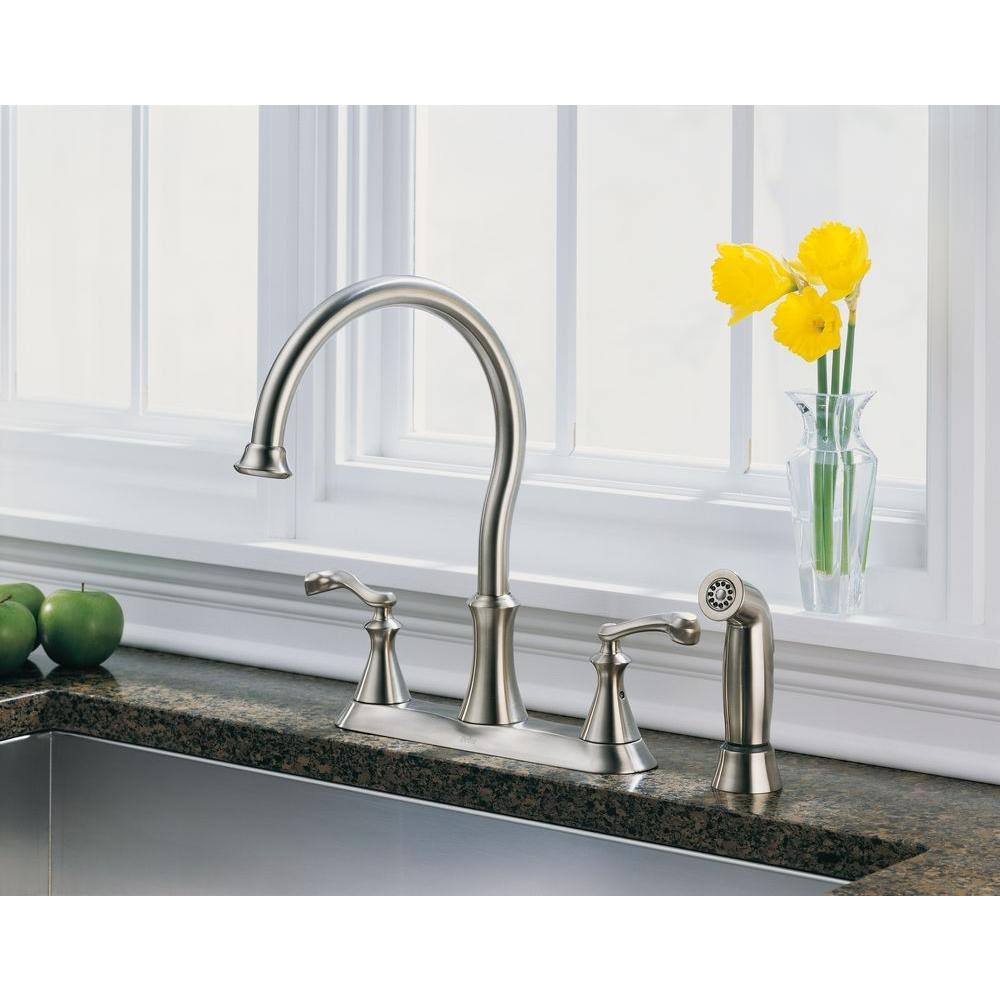 2-Handle Kitchen Faucet Stainless Steel T2977