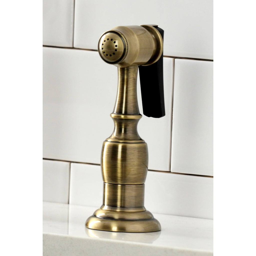 Antique Brass Kitchen Faucet with Brass Sprayer V6413
