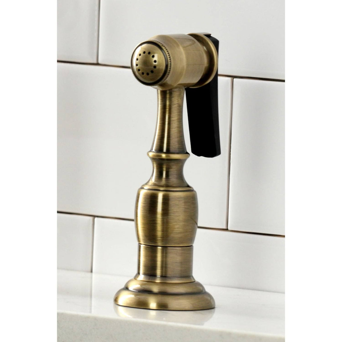 Antique Brass Kitchen Faucet with Brass Sprayer V6413