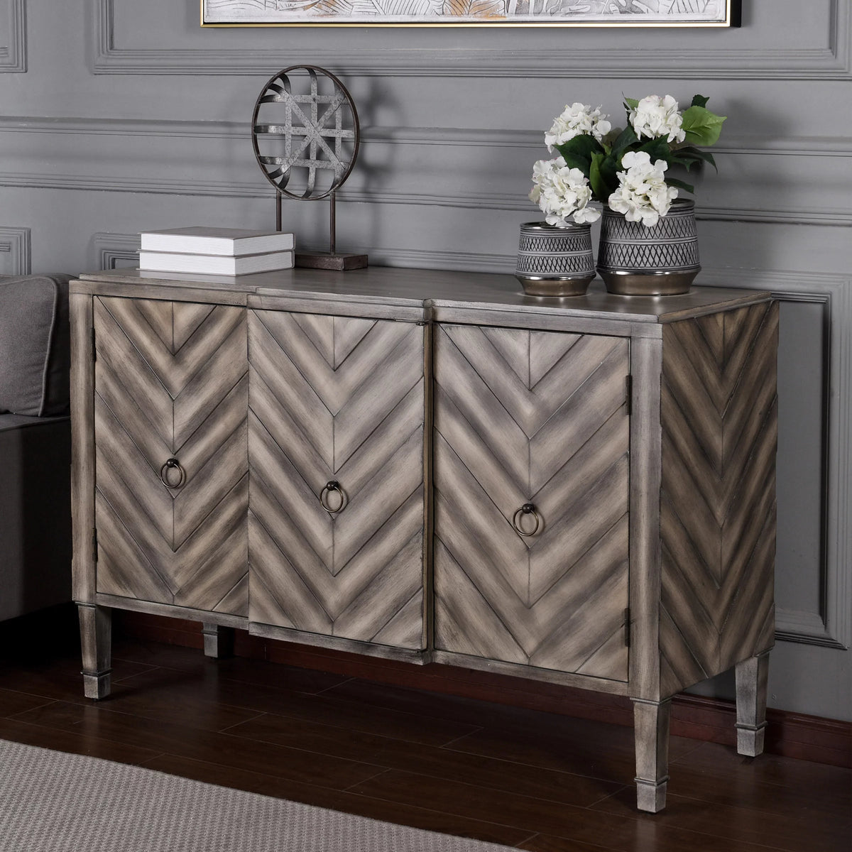 Reclaimed Wood 3-Door Console N377895