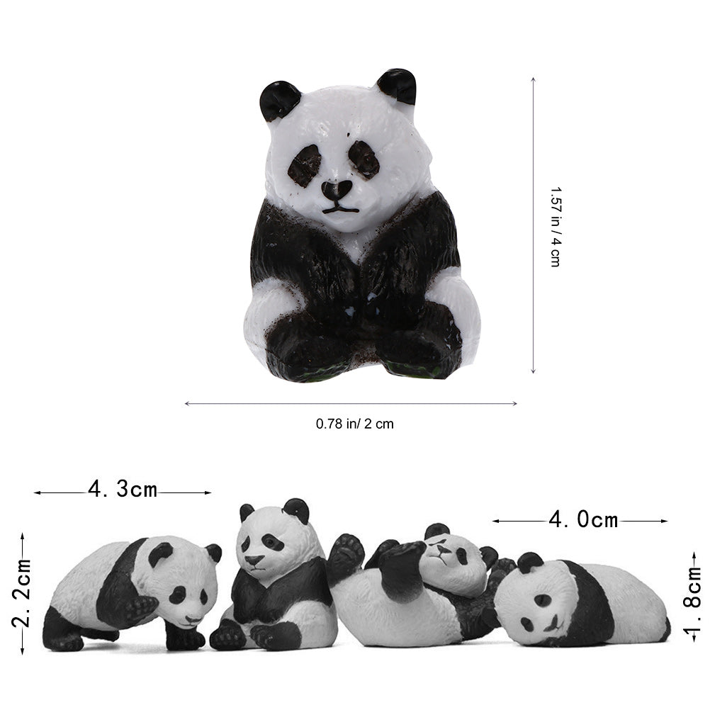 12Pcs Miniature Panda Dolls O6162