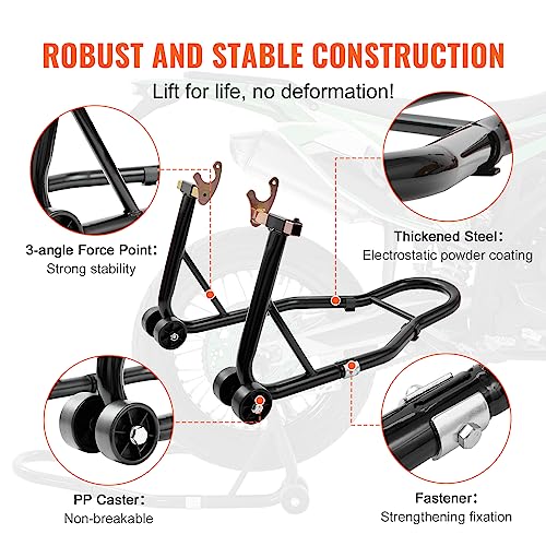 850lbs Motorcycle Stand Lift Front Rear Combo Black N189941
