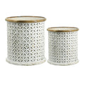 White and Brown Wooden Side Tables 2ct R7833