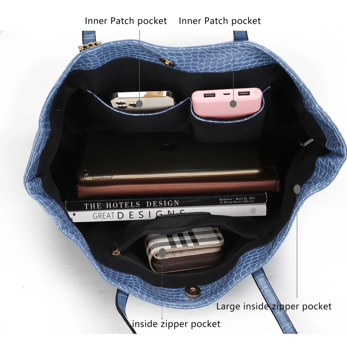 Oversize Tote Handbag & Wallet Set W955