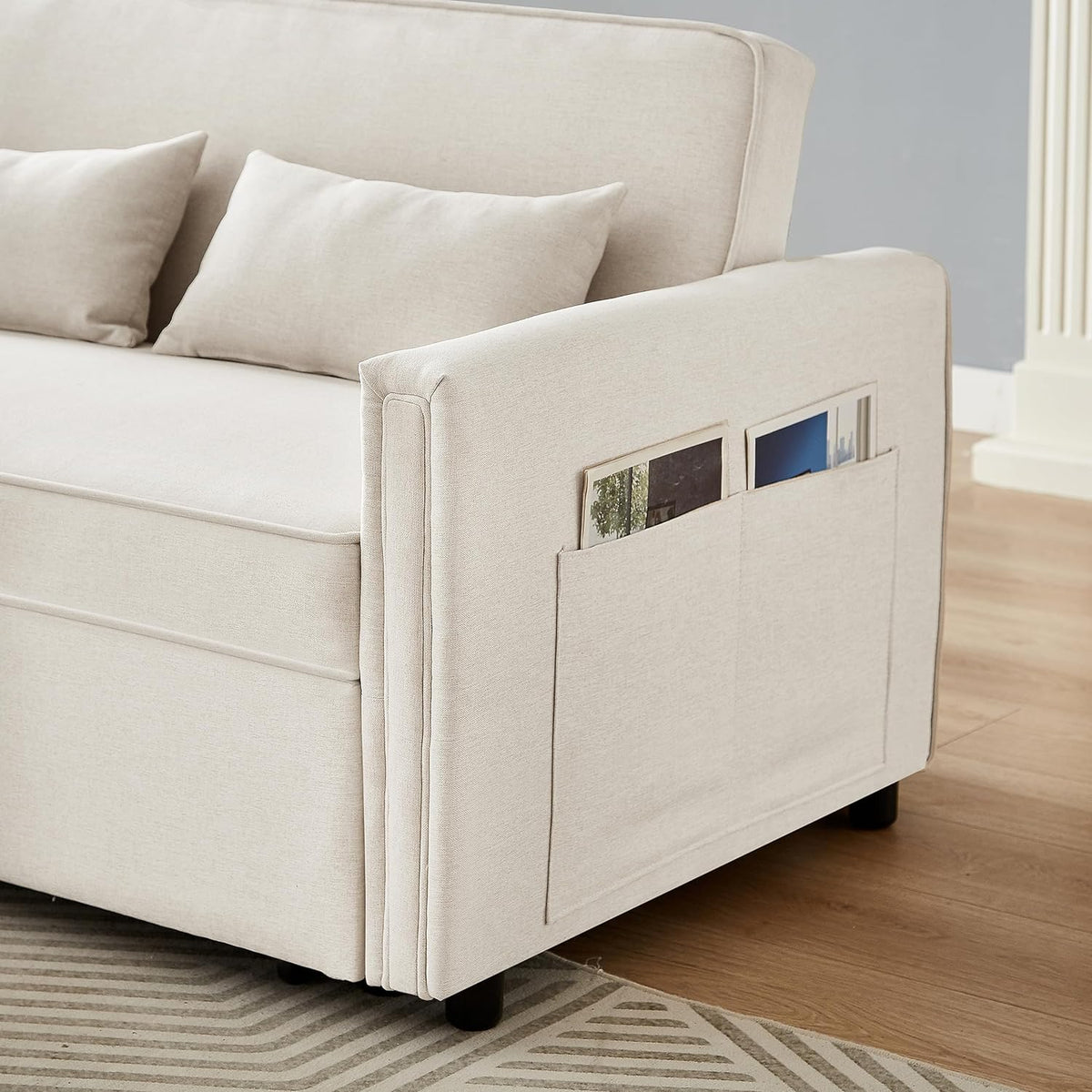 2 Seater Sleeper Sofa Bed with 2 Lumbar Pillows M81530
