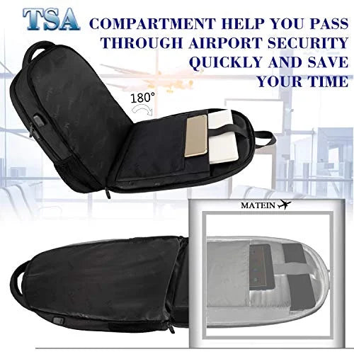 Extra Large Anti Theft USB Travel Laptop Backpack, Black L57992