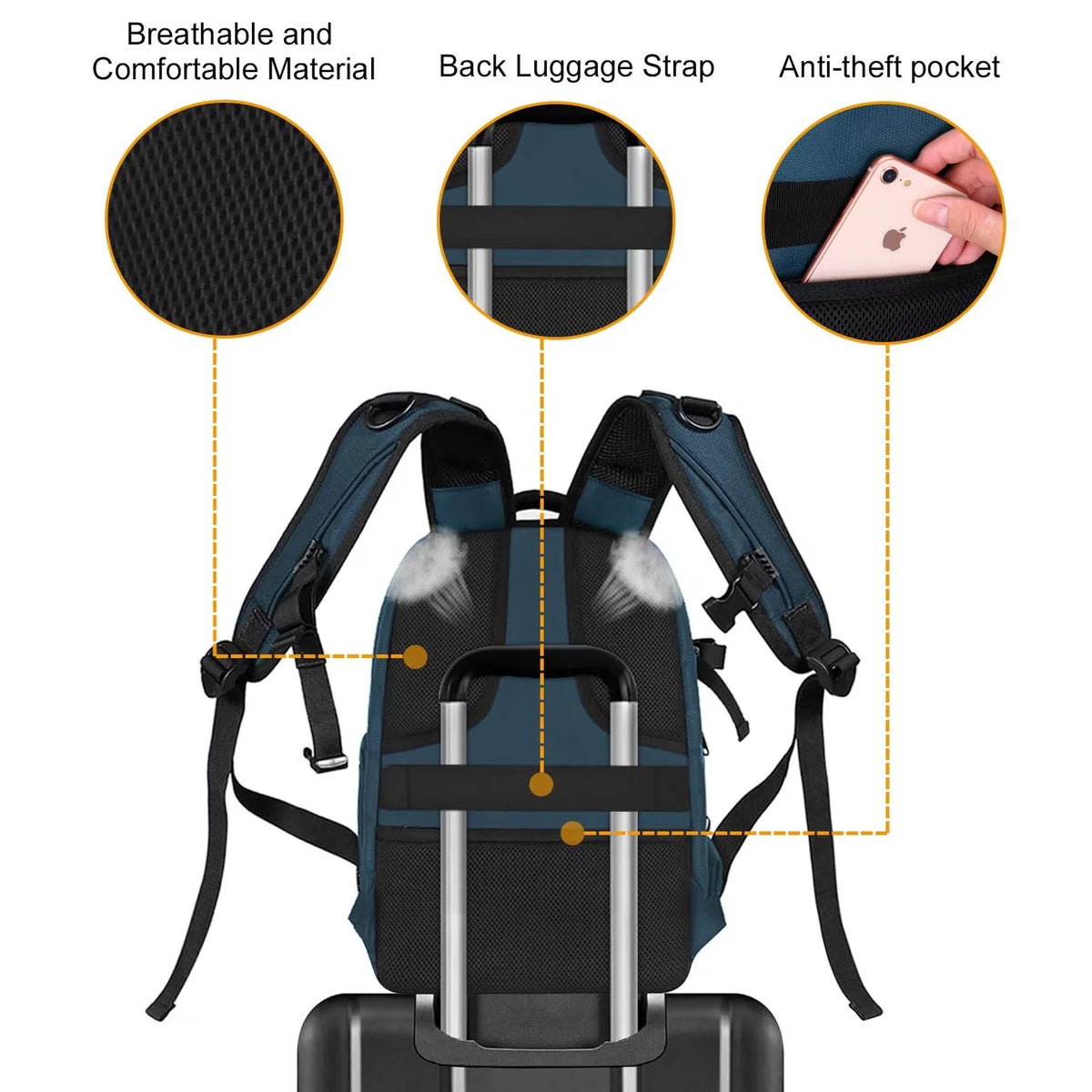 Waterproof Hardshell Camera Backpack with Tripod Holder C35318